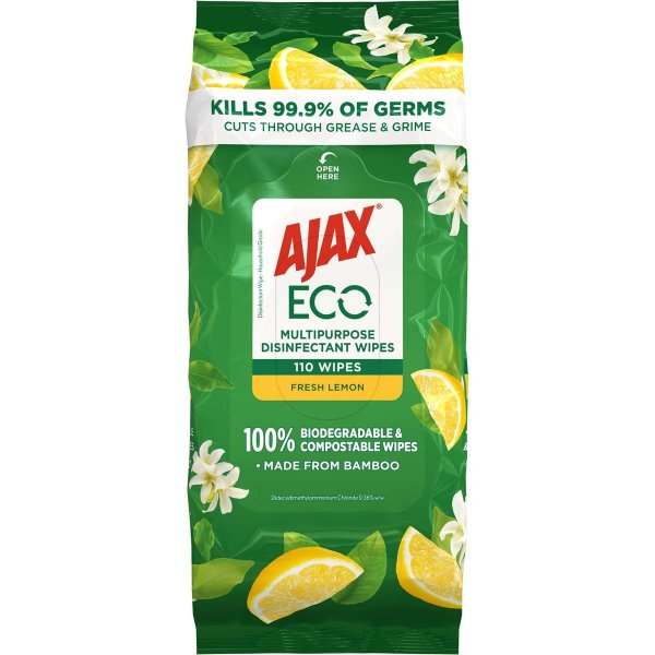 Ajax Eco Antibacterial Disinfectant 清洁湿巾 110 Pack