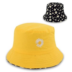 Raylarnia 双面小雏菊渔夫帽 造型可爱 遮阳防晒