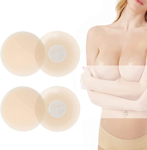 Nippleless covers, Womens Reusable Adhesive Nipple Covers Invisible Silicone Pasties(The World's Thinnest)