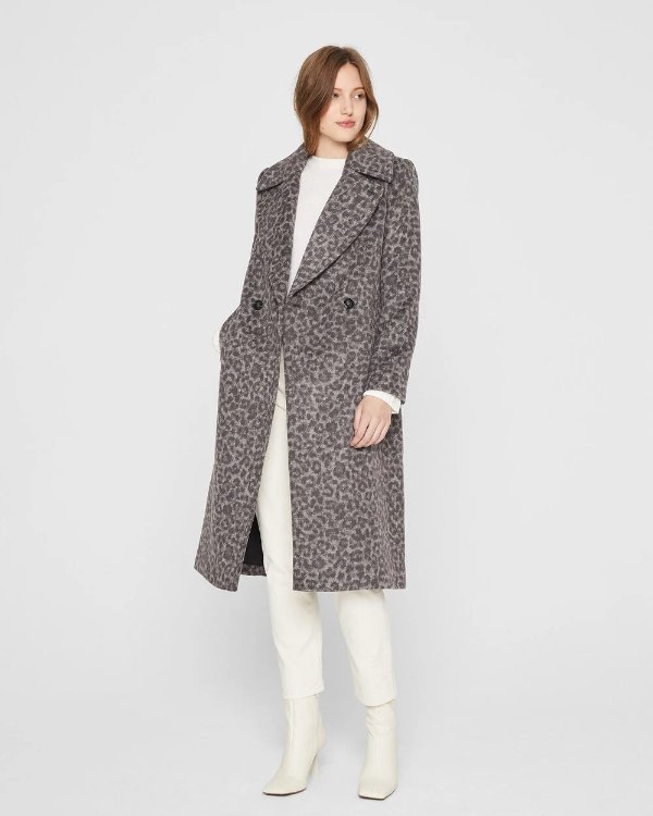 Leopard羊毛大衣