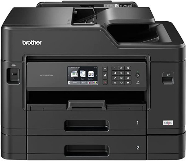 Brother MFC-J5730DW A3 Colour Inkjet Multi-Function Centre, Wireless/USB/Network, Printer/Scanner/Copier/Fax Machine, 2 Sided Printing, 2 Paper Trays, A4/A3 Print Capability, Business Printer