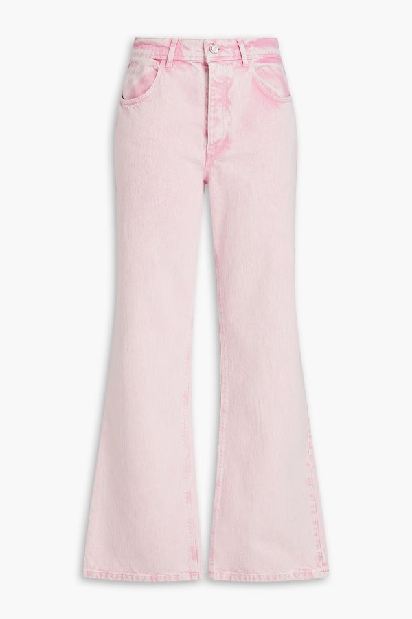 粉色阔腿裤