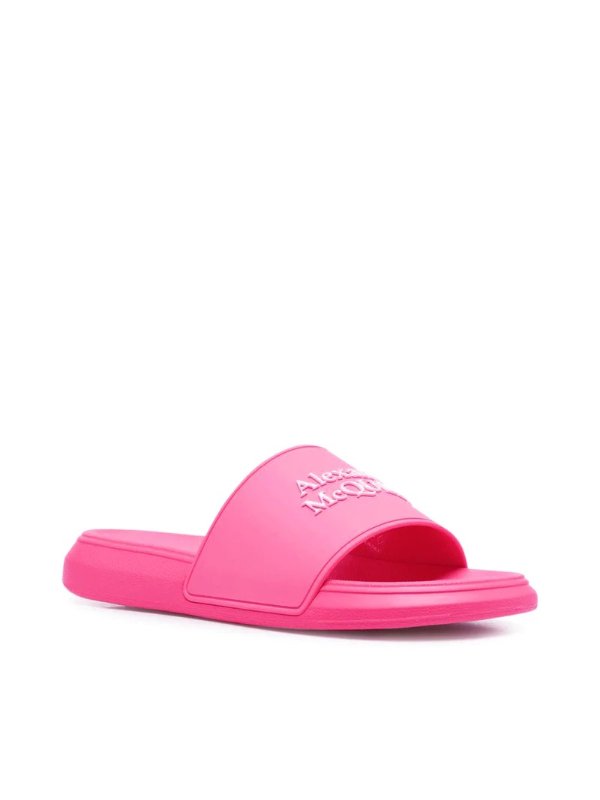 粉色logo拖鞋