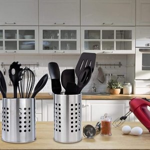 Amazon好物推荐 不锈钢厨房置物筒 筷子、刀叉、铲勺皆可