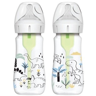 小恐龙印花宽颈防胀气奶瓶套装