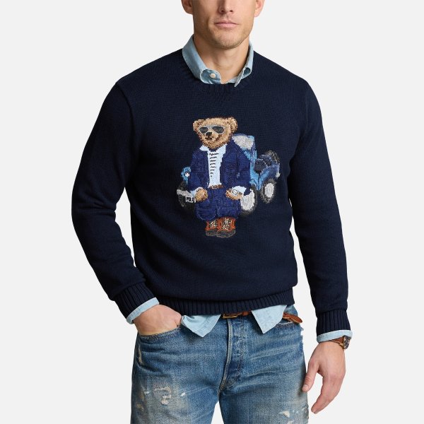 蓝色泰迪熊针织衫