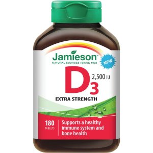 Jamieson维持整体健康 抗焦虑抑郁维生素D3 2,500IU 180颗
