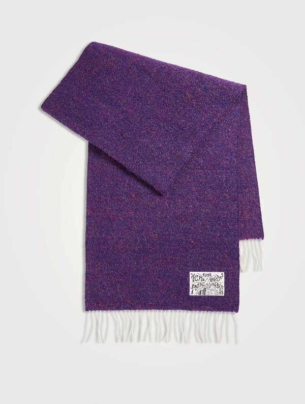 紫色流苏围巾