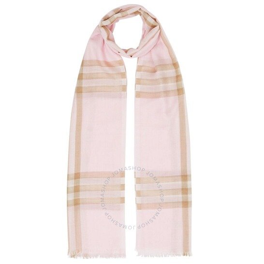 Lightweight Check Wool粉色围巾