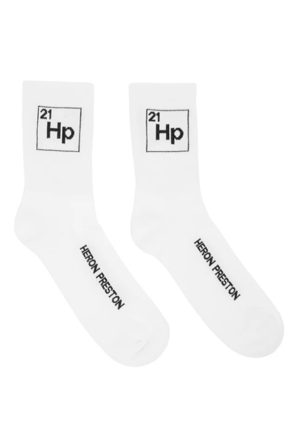 黑白 'HP' 运动袜