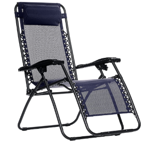 降价：AmazonBasics 蓝色零重力躺椅 躺下就睡着 可折叠收纳