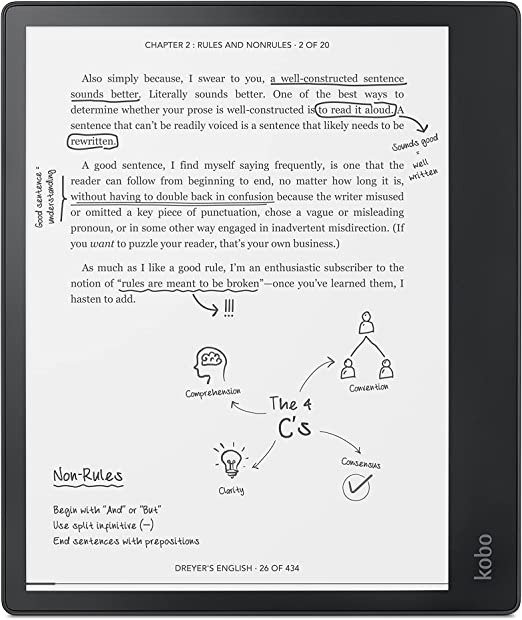 Kobo Elipsa Pack | eReader | 10.3” Glare Free Touchscreen | Mark Up eBooks | Pack Includes Kobo Elipsa, 1 Kobo Stylus & 1 SleepCover | Adjustable Brightness | Carta E Ink Technology | 32 GB of Storage