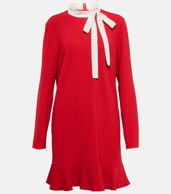 红色 绑带连衣裙