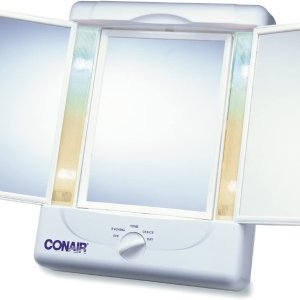 史低价：Conair LED3屏化妆镜 4种亮度调节 方便携带旅行友好