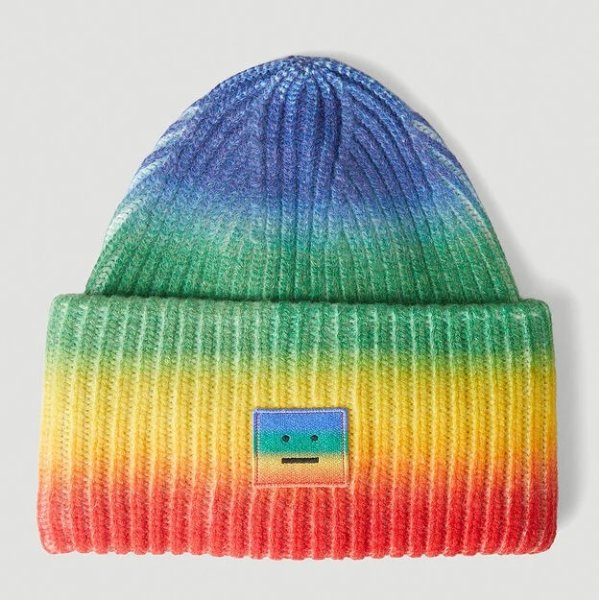 彩虹毛线帽