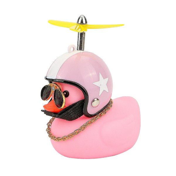 粉色头盔小鸭子