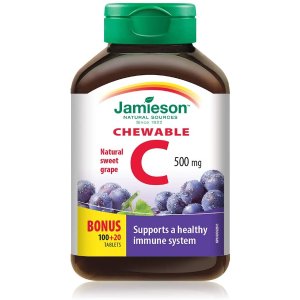 Jamieson 健美生 维生素C咀嚼片 500mg 120粒 罕见葡萄味