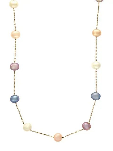5.5 MM Cultured Freshwater Pearls and 14 Yellow Gold Beaded Necklace