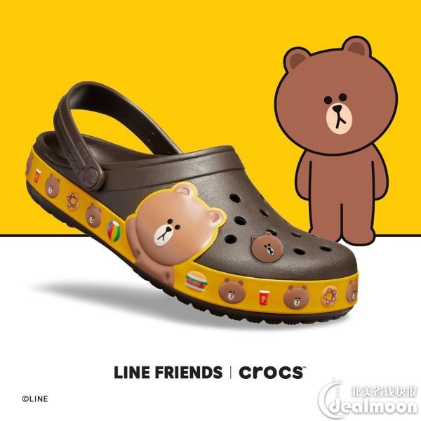 Crocs 和LINE Friends 合作洞洞鞋，男女码都有$49.99包邮装饰扣$2
