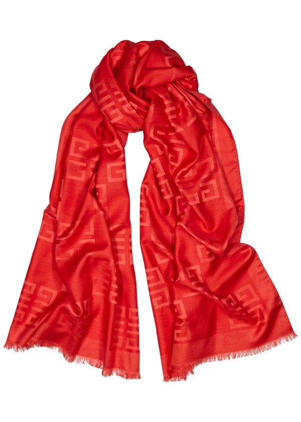 4G 红丝绸围巾