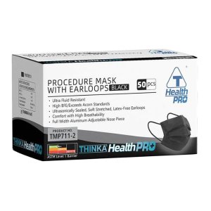 Prime Day狂欢价：THINKA 医用3层黑色口罩50支 BFE和PFE过滤效率95％ ASTM认证