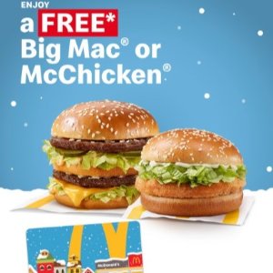 🐑薅羊毛🐑：买 McDonald’s 礼卡就送免费汉堡啦！送完为止，先到先得哦~