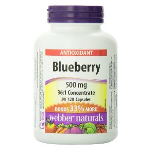 史低！Webber Naturals 天然蓝莓36:1浓缩精华胶囊120粒