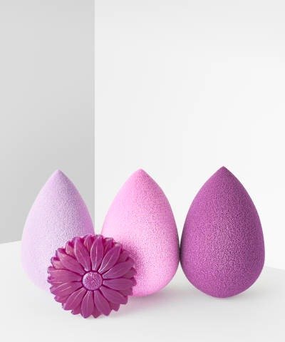 紫色系美妆蛋3只+清洁小雏菊