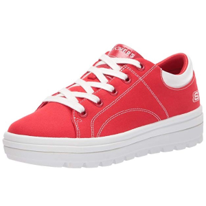 史低价：Skechers 女士厚底运动板鞋 红白搭配 更出彩