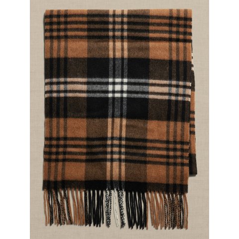 Zak 格纹羊毛围巾