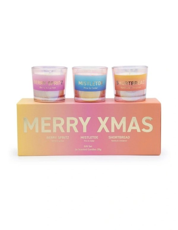 Candle Set Of 3 35G Iridescent