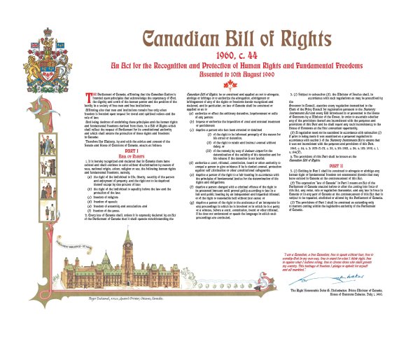 加拿大权利法案证书海报