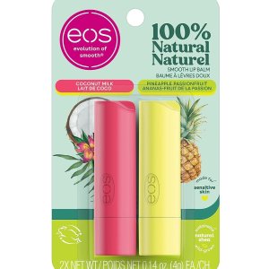 EOS 乳木果100% 纯天然补水保湿唇膏棒2件$5 多款果香可选