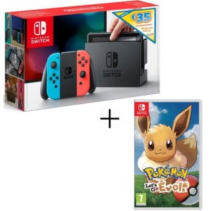 Nintendo Switch 红蓝机含€35 eshpo礼券+精灵宝可梦 Let's Go 伊布
