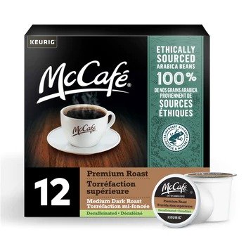 McCafé 高级中度深度烘焙 - 无咖啡因 - K-Cup 咖啡包 - 12 包
