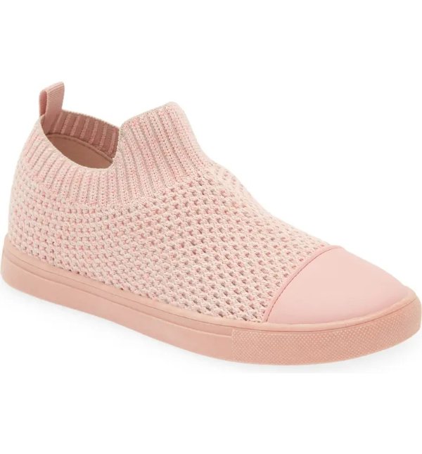 粉色针织平底鞋