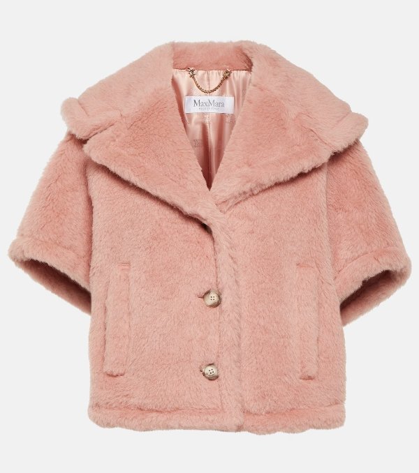 藕粉色 短款泰迪外套