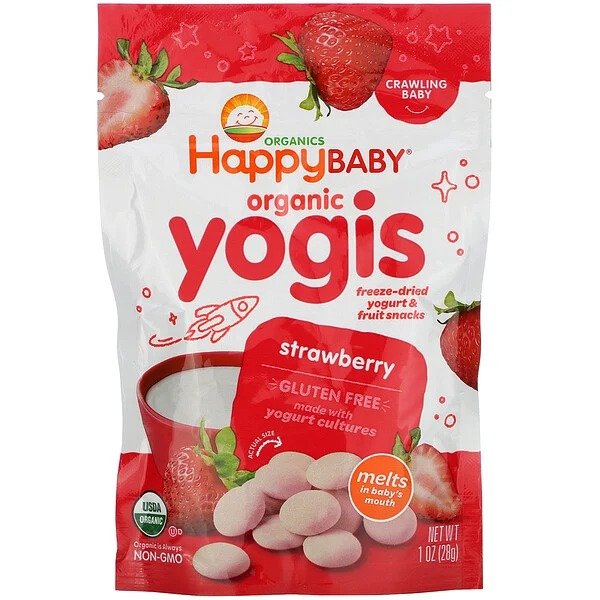 Happy Baby 美国禧贝有机酸奶溶豆，草莓味 28克