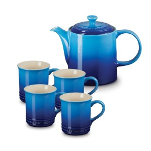 Le Creuset5色可选茶具5件套 4马克杯+1茶壶