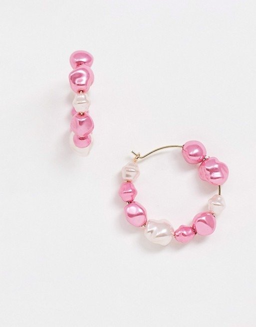 粉白珍珠耳环