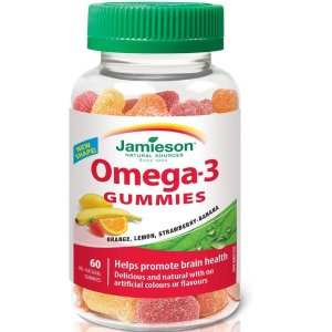 Jamieson Omega-3 天然水果味软糖60粒装 健脑保护心脏