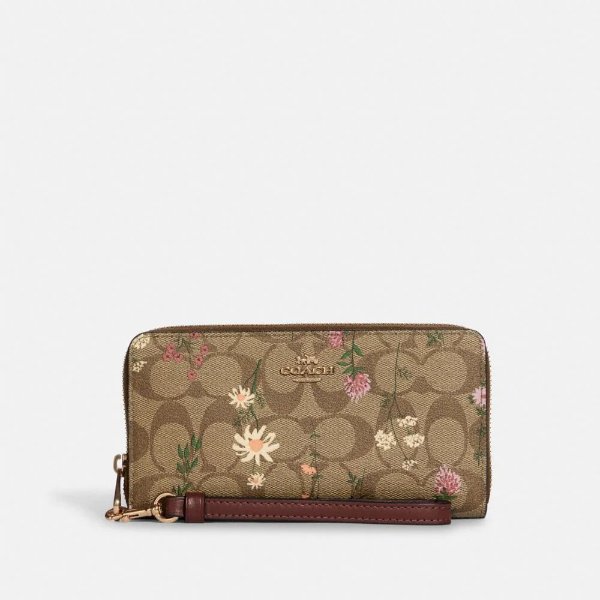 Coach Outlet CA 野花印花标志性帆布长款全拉链钱包 124.80 超值好货 加拿大省钱快报
