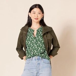 Amazon春季大促🌸：Amazon Essentials 女款绿色打底衬衫