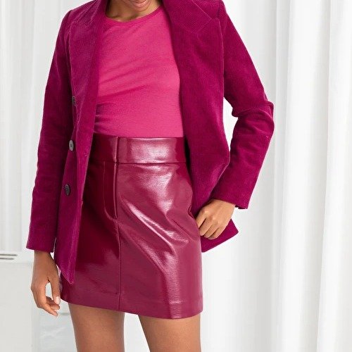 Patent Fitted Mini Skirt