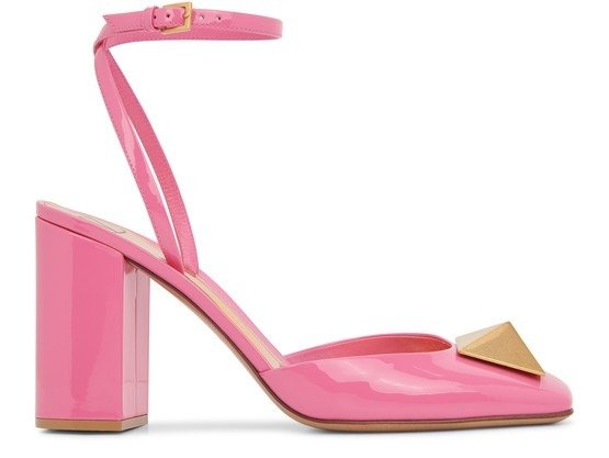 粉色粗跟鞋