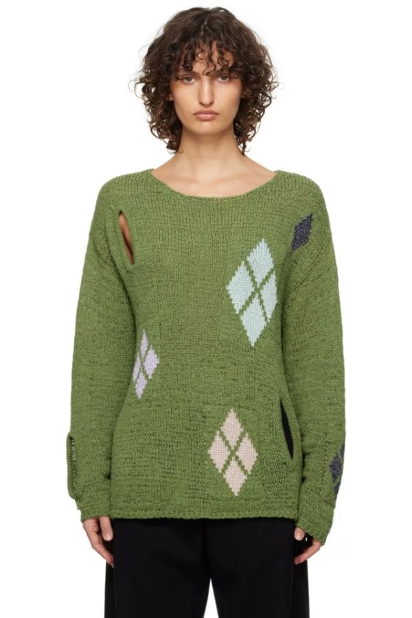 Green Argyle针织衫