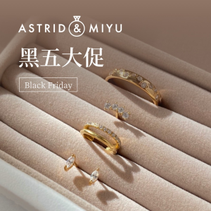 Astrid & Miyu 黑五大促 英伦小众饰品 绝美耳骨夹、金色叠戴项链