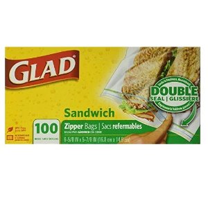 Glad Zipper 三明治便携式保鲜袋100个  日用囤货