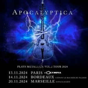 已开票 低至€30.8起Apocalyptica金属启示录 欧巡法国站 巴黎/马赛/波尔多 共3场
