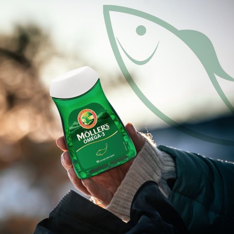 每天仅€0.26Moller’s Omega 3深海鱼油胶囊 3岁以上就能吃 纯天然高浓度